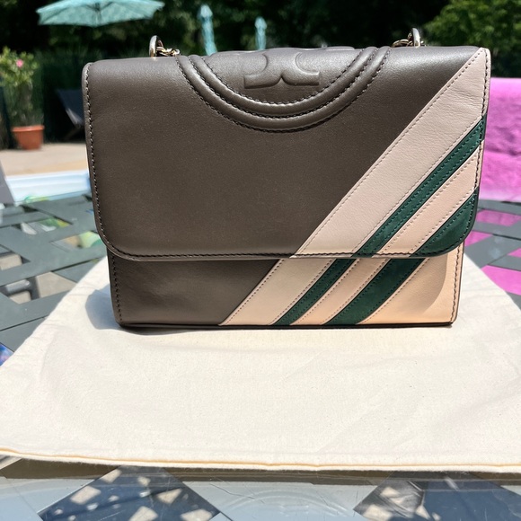 Tory Burch Handbags - Tory Burch Crossbody Bag in Brown, Cream, and Green
